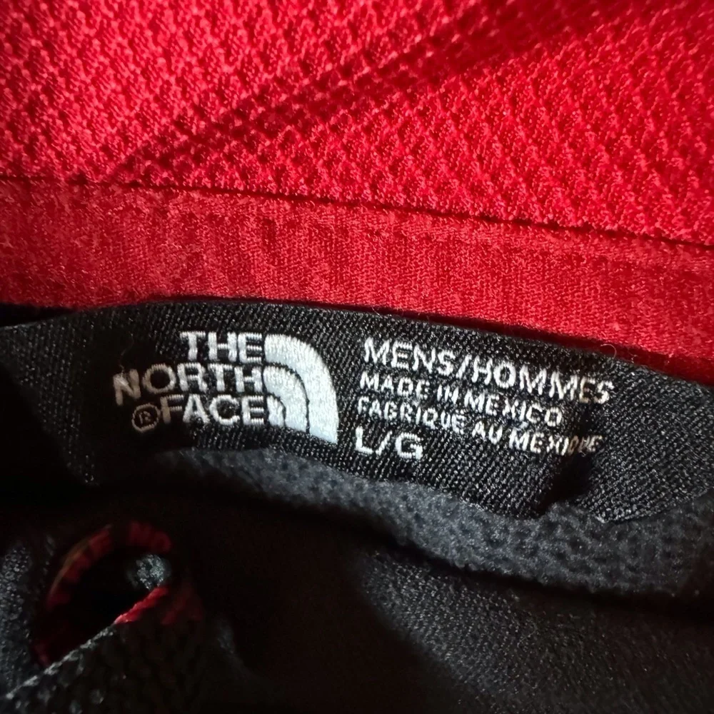 The North Face dark gray and red hoodie sweatshirt Size Large